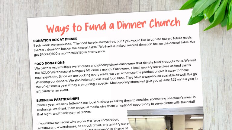 Ways to Fund A Dinner Church
